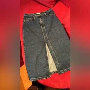 Mango denim midi skirt